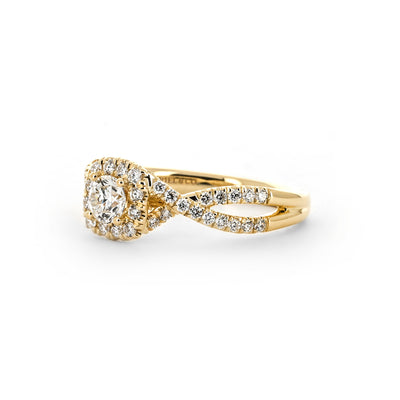 0.71ctw Diamond Engagement Ring + Halo Twist