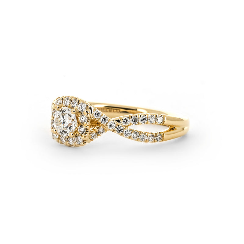 0.71ctw Diamond Engagement Ring + Halo Twist