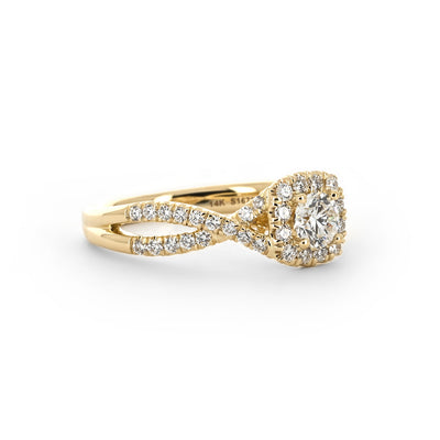 0.71ctw Diamond Engagement Ring + Halo Twist