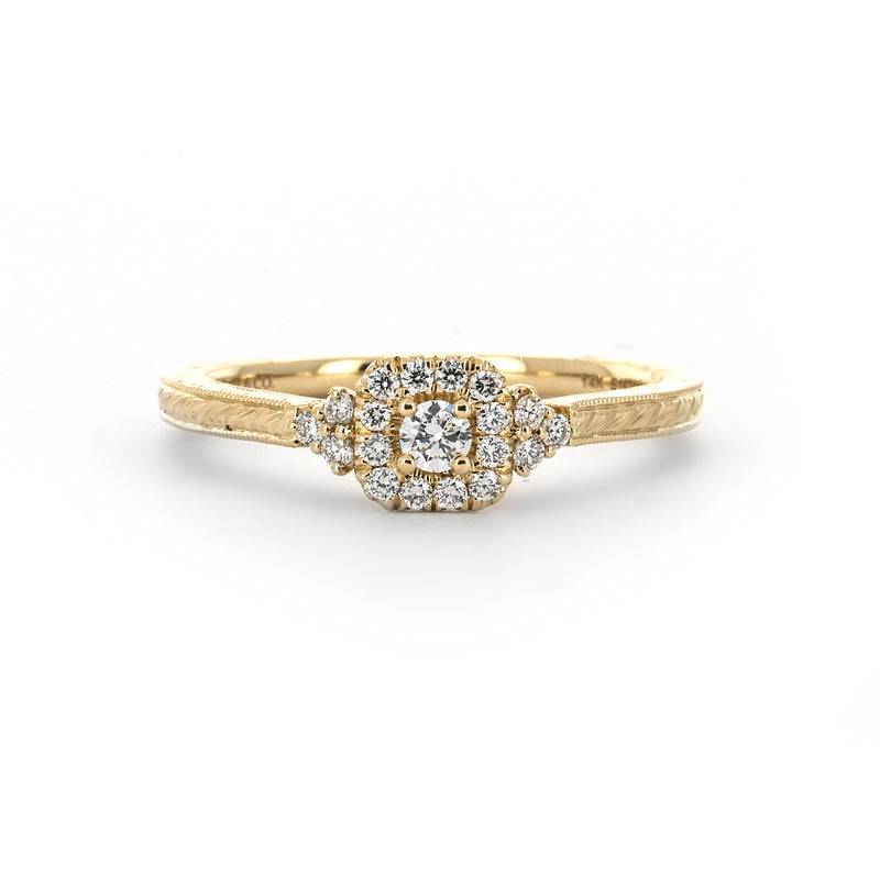0.23ctw Diamond Engagement Ring + Victorian Halo