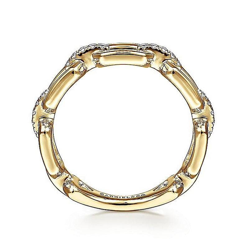 0.11ctw Chain Link Diamond Band- Yellow Gold