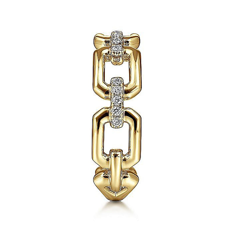 0.11ctw Chain Link Diamond Band- Yellow Gold