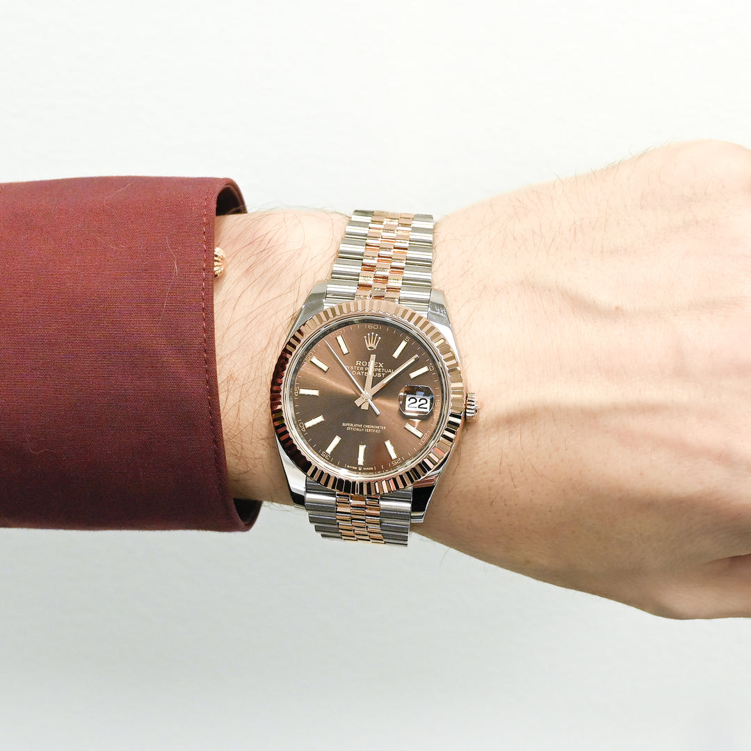 Rolex | 41MM Datejust, Chocolate Dial - 18K Rose Gold + Stainless