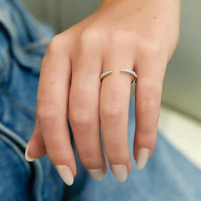 .29CTW Round Diamond Band - Open Point - 14K White Gold