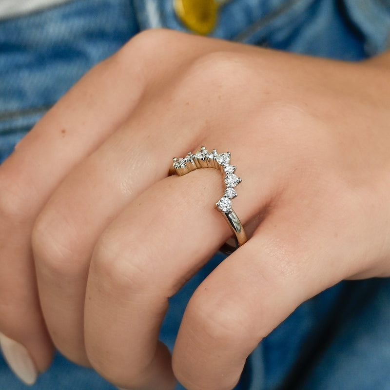 .37CTW Diamond Wedding Band -14K White Gold