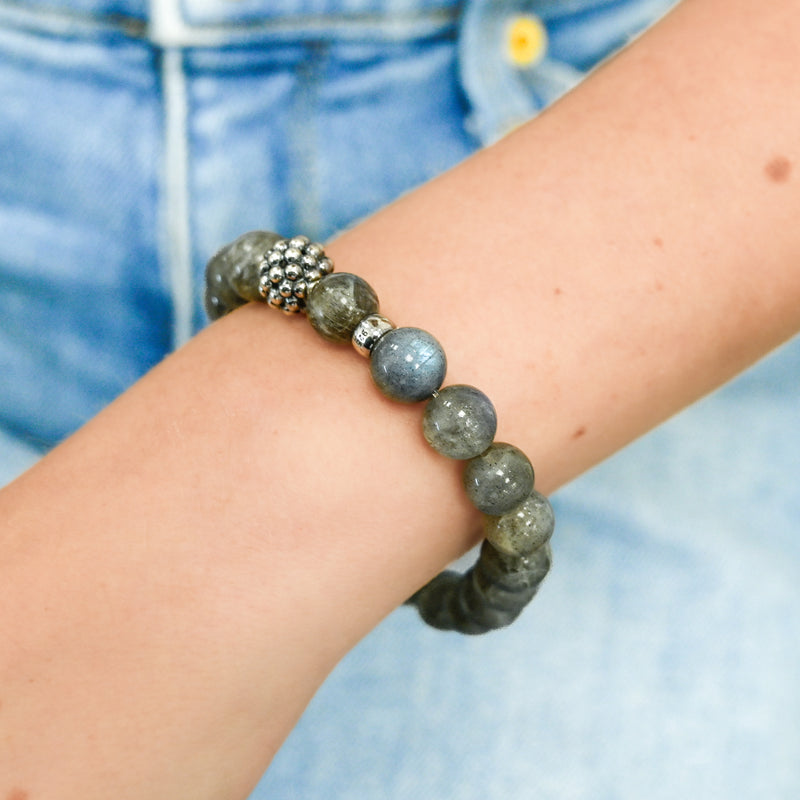 Lagos | Labradorite Silver Station Bead Bracelet, 6.25" - 925 Sterling Silver