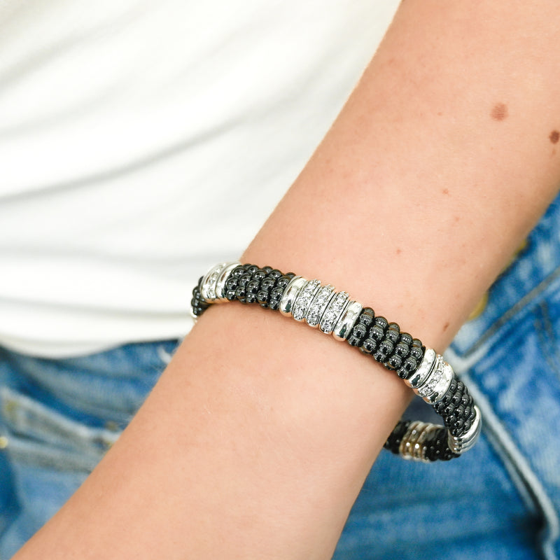 Lagos | .55CTW Five Station Ceramic Diamond Bracelet, 7.5" - 925 Sterling Silver