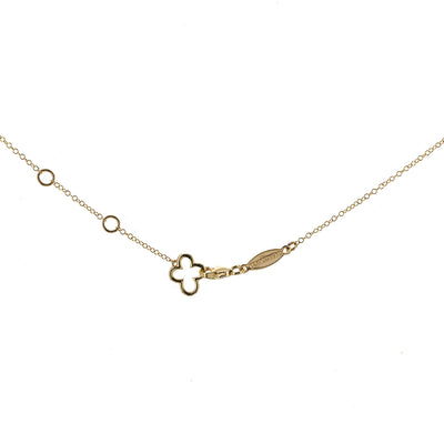 .07CTW Diamond Curved Cross, 17" - 14K Yellow Gold