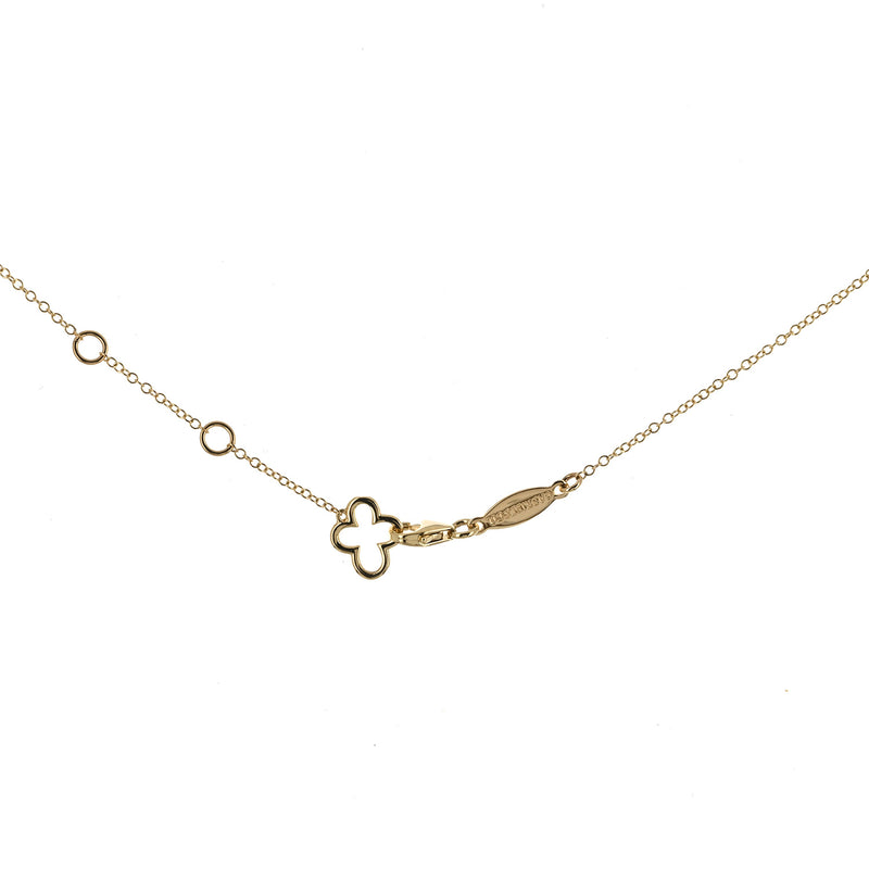 .07CTW Diamond Curved Cross, 17" - 14K Yellow Gold