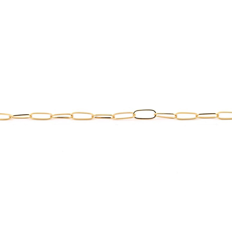 Paperclip Bracelet, 3.0mm, 7.25" - 14K Yellow Gold