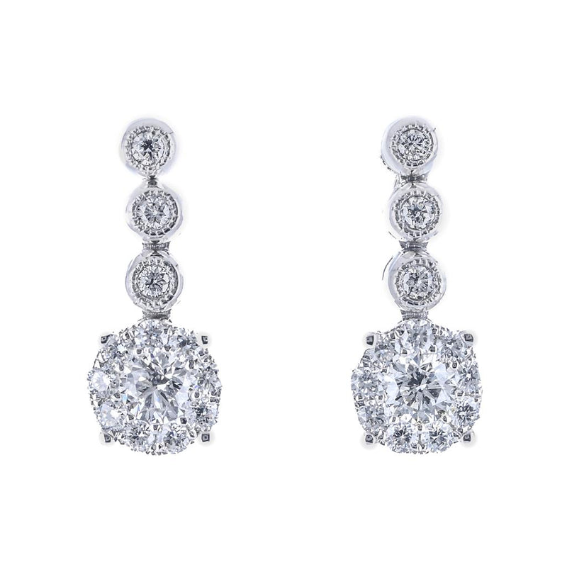 .42CTW Diamond Drop Earrings - 14K White Gold