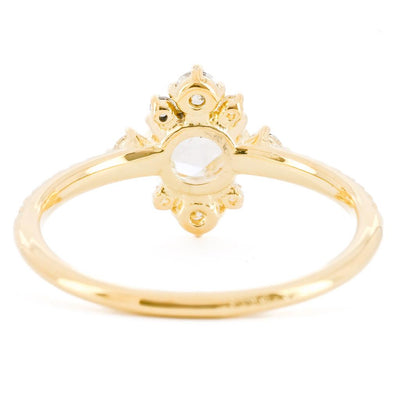 1.02CTW Rose Diamond Engagement Ring - 18K Yellow Gold