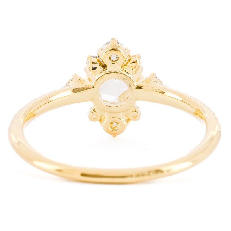 1.02CTW Rose Diamond Engagement Ring - 18K Yellow Gold