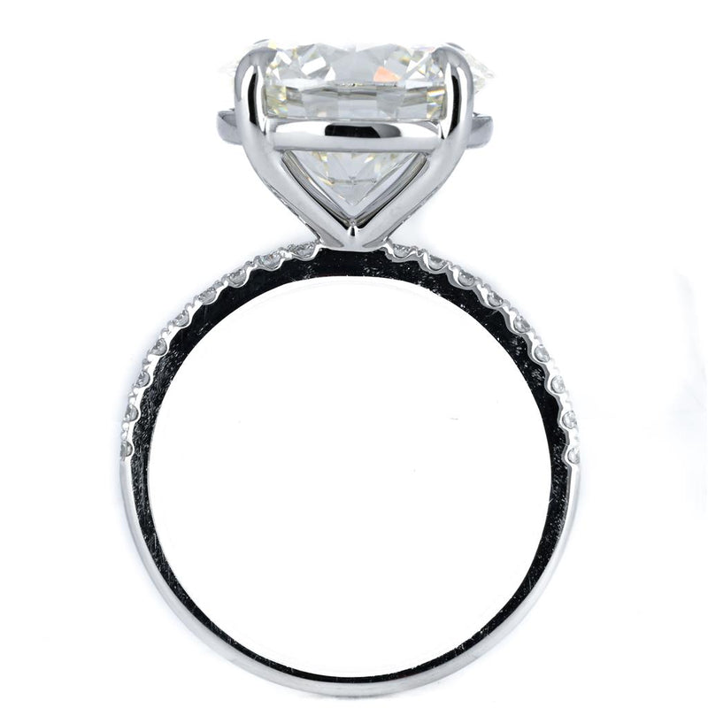 7.27ctw Round Brilliant Diamond Pavé Solitaire Engagement Ring – 950 Platinum