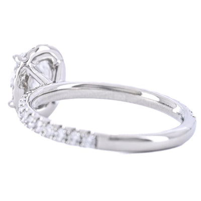 1.84CTW Oval Diamond Engagement RIng - Halo - 950 Platinum