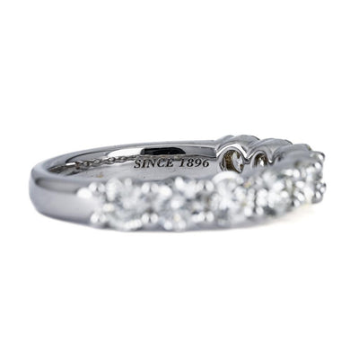 1.71CTW 9 DIAMOND BAND, Round, Size 7 - 14K WHITE GOLD