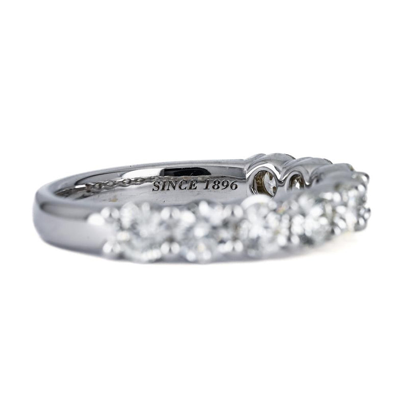 1.85CTW 9 DIAMOND BAND, Round, Size 7 - 14K WHITE GOLD