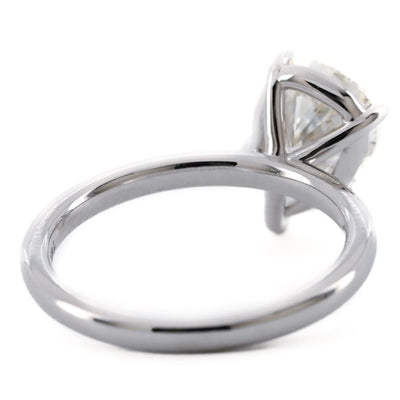 2.48CT Pear Diamond Engagement Ring - Slanted Solitaire - 14K White Gold