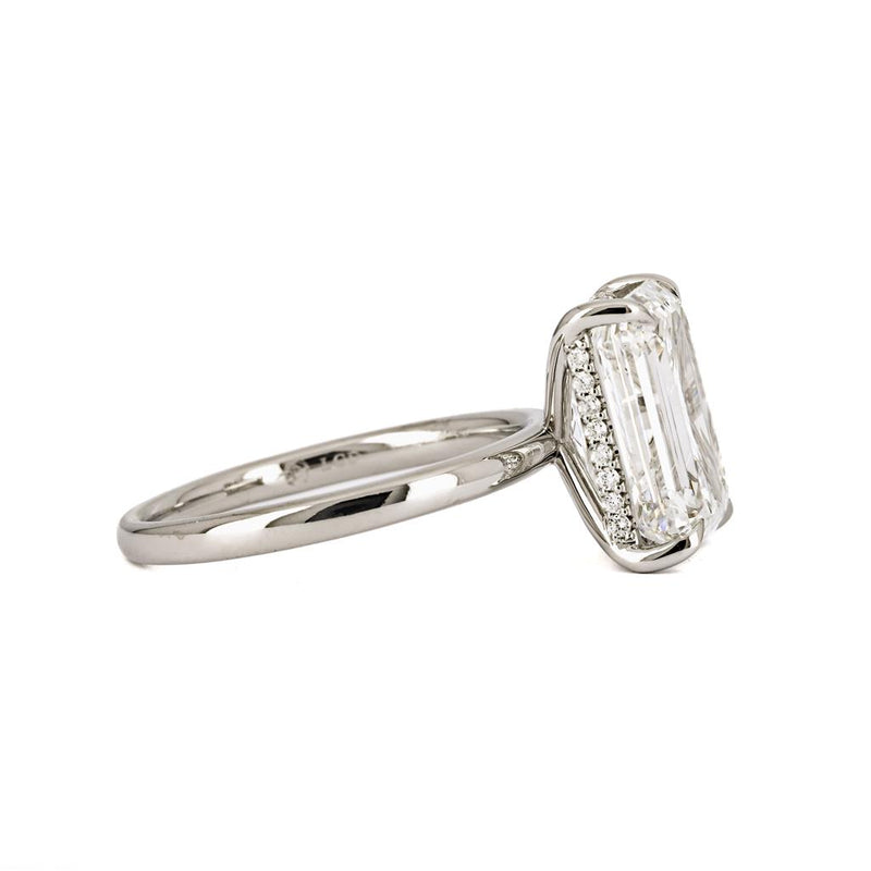 4.22ctw Emerald Cut Solitaire Lab-Grown Diamond Engagement Ring - 950 Platinum - Size 5.5