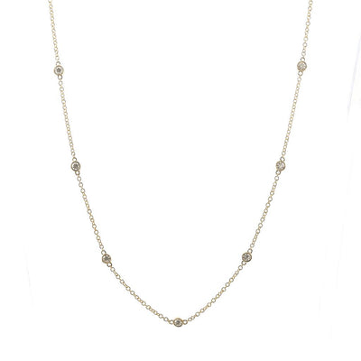 .38CTW Round Diamonds By the Yard Necklace, 18" - 14K Yellow Gold