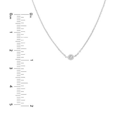 0.03ct Round Diamond Bezel Choker - White Gold