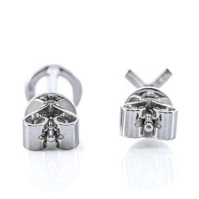 .09CTW Round Diamond "X" and "O" Stud Earrings - 14K White Gold