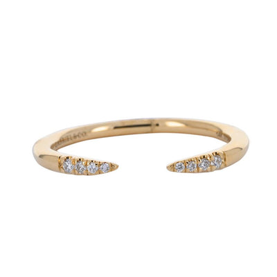 0.05ctw Micro Pavé Diamond Prong Band - Yellow Gold