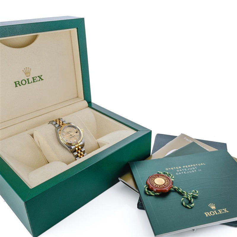 Rolex | 26MM Datejust, Champagne Diamond Dial - Stainless Steel - 179173