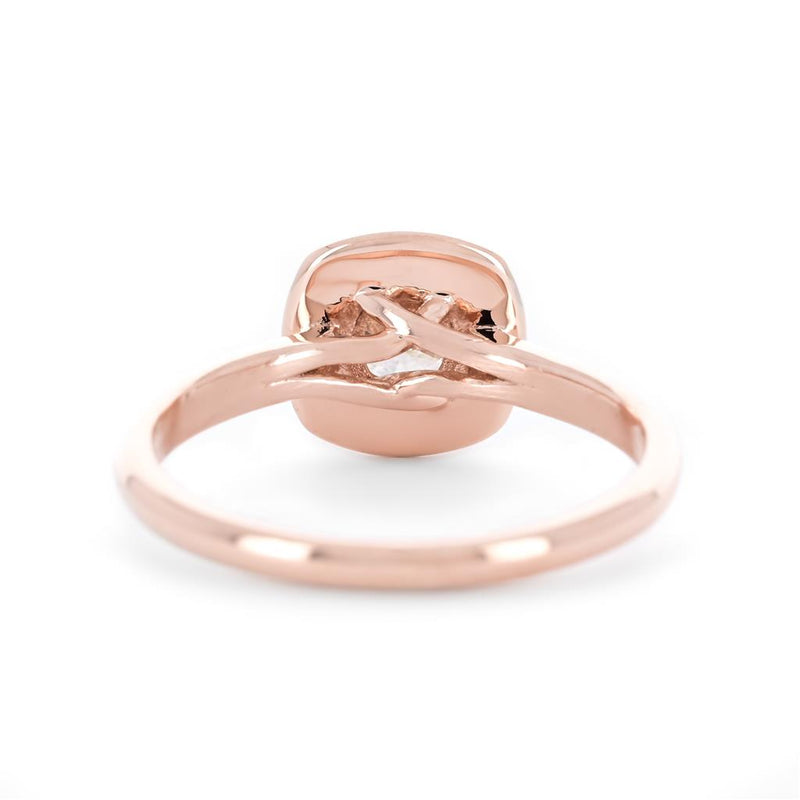 0.63ctw Round Diamond Halo Engagement Ring - 14K Rose Gold