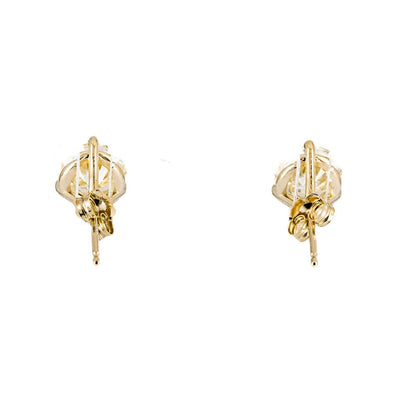 3.04ctw Round Diamond Stud Earrings - 14k Yellow Gold