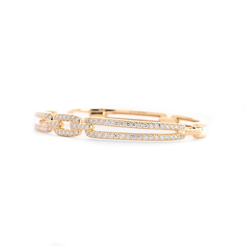 David Yurman | 1.56ctw Diamond Stax Linked Bracelet, 7mm - 18K Yellow Gold