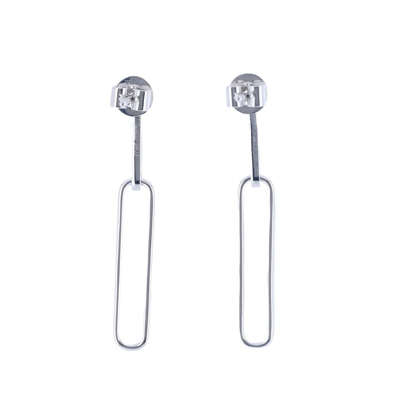 .31CTW Diamond Paperclip Drop Earrings - 14K White Gold
