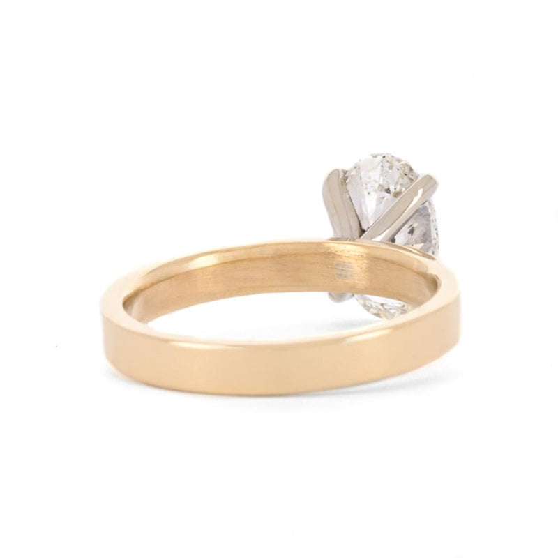 1.71ct Oval Diamond Engagement Ring, 3mm - 14K Multi-Tone Gold