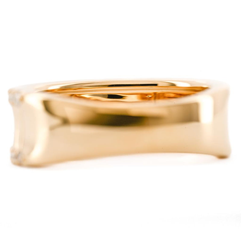 .42CTW Round Diamond Edge Band - Fluted Band - 14K Yellow Gold