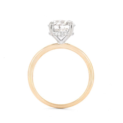 2.71ctw Round Diamond Engagement Ring - 14K Multi-Tone Gold