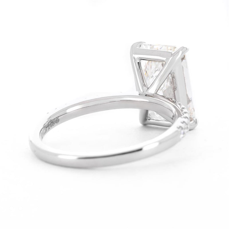 4.28ctw Radiant Diamond Pavé Solitaire Engagement Ring - 950 Platinum