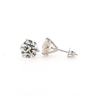 4.02ctw Round Diamond Studs - 14K White Gold