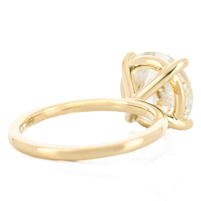5.04CT Round Diamond Engagment Ring - Solitaire - 14K Yellow Gold