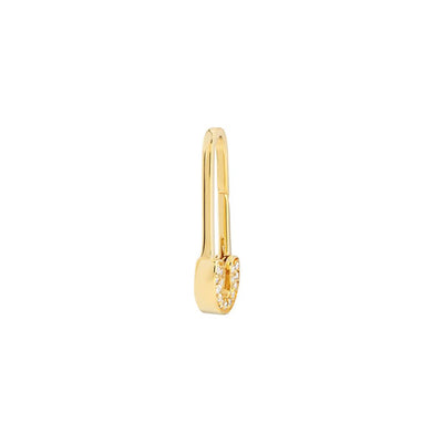 0.09ctw Diamond Safety Pin Push Lock Pendant - Yellow Gold