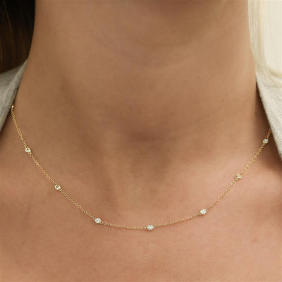 .38CTW Round Diamonds By the Yard Necklace, 18" - 14K Yellow Gold