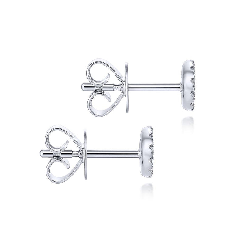 0.14ctw Round Diamond Cluster Stud Earrings - 14K White Gold