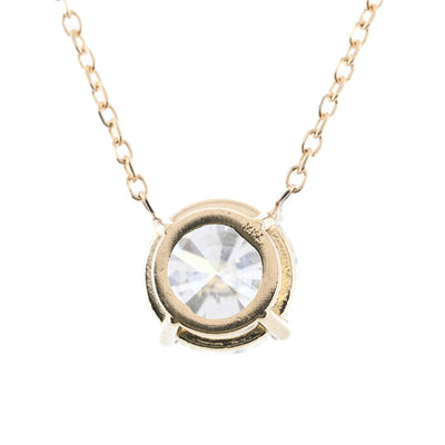 1.55CT Round Lab-Grown Diamond Pendant, Basket Setting, 18" - 14K Yellow Gold
