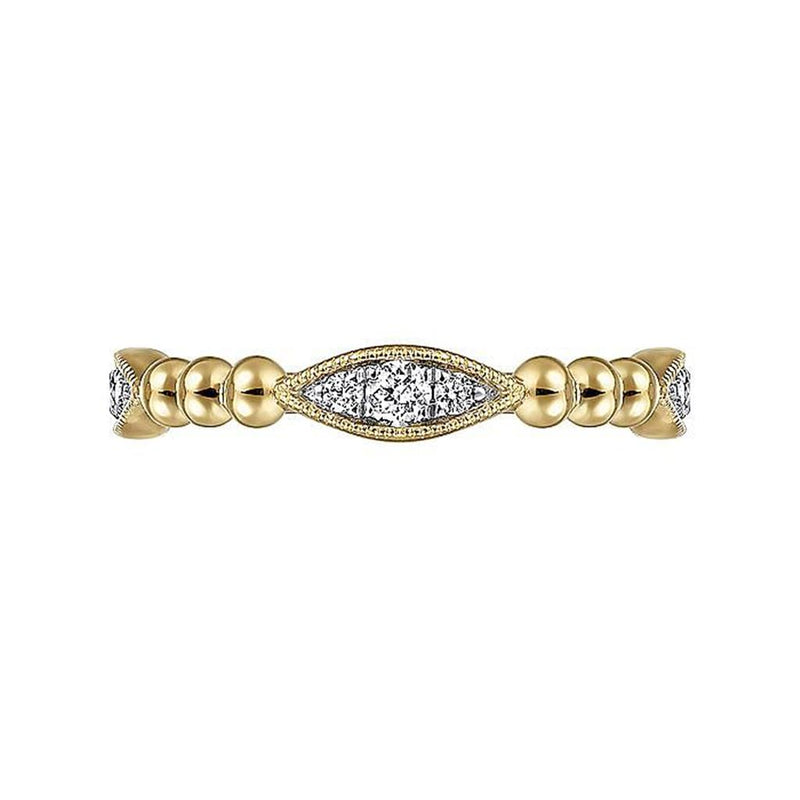 0.15ct Bujukan Marquise Cluster Diamond Band, Size 6.5 - Yellow Gold