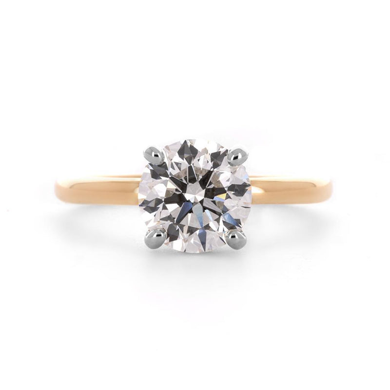 2.10ctw Round Lab Grown Diamond Engagement Ring, Signature Solitaire - 14K Yellow Gold