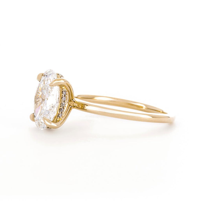 1.55ctw Oval Lab Grown Diamond Engagement Ring - 14K Yellow Gold