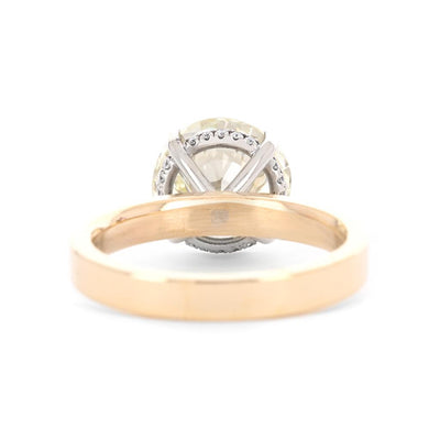 3.50ctw Round Diamond Solitaire Engagement Ring - 14K Multi-Tone Gold