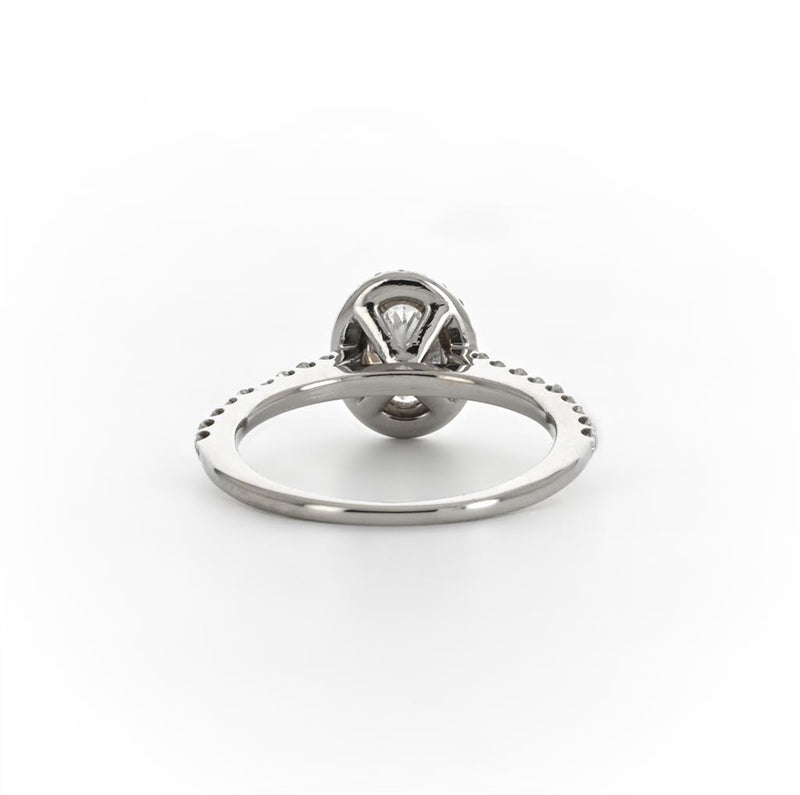 0.96ctw Oval Diamond Engagement Ring - White Gold