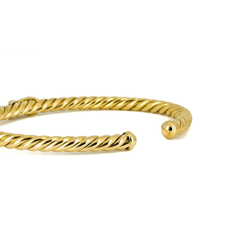 David Yurman | X Cablespira Bracelet + Diamonds - .11CTW - 18K Yellow Gold