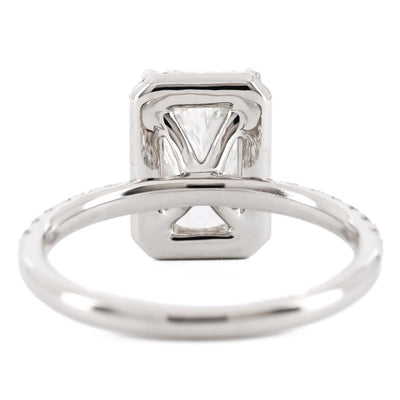 3.08CTW Radiant Diamond Engagment Ring  - Halo - 950 Platinum