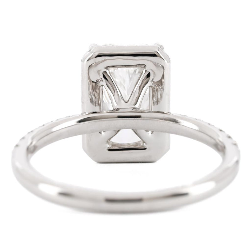3.08CTW Radiant Diamond Engagment Ring  - Halo - 950 Platinum